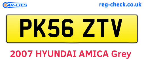 PK56ZTV are the vehicle registration plates.