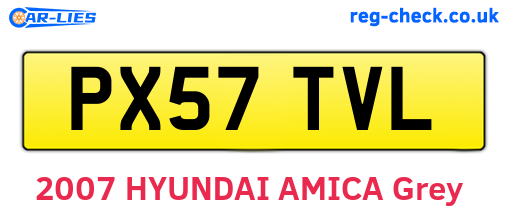 PX57TVL are the vehicle registration plates.