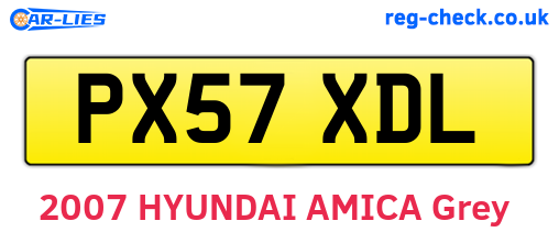 PX57XDL are the vehicle registration plates.