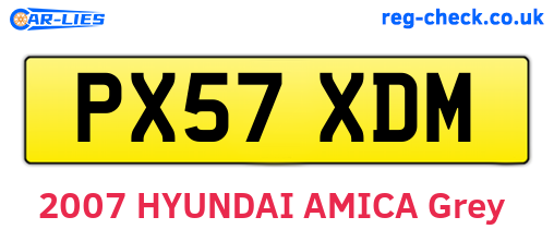 PX57XDM are the vehicle registration plates.