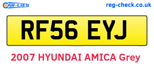 RF56EYJ are the vehicle registration plates.