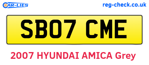 SB07CME are the vehicle registration plates.
