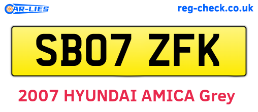 SB07ZFK are the vehicle registration plates.