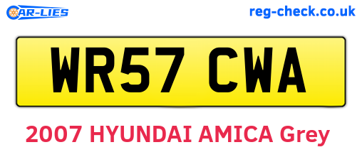 WR57CWA are the vehicle registration plates.