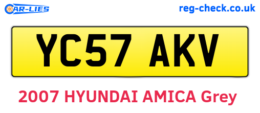 YC57AKV are the vehicle registration plates.
