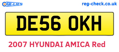 DE56OKH are the vehicle registration plates.