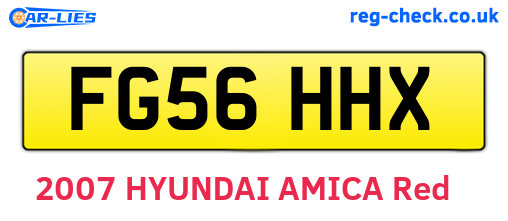 FG56HHX are the vehicle registration plates.