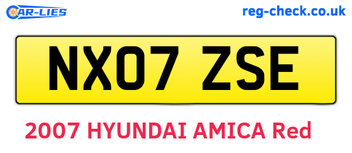 NX07ZSE are the vehicle registration plates.