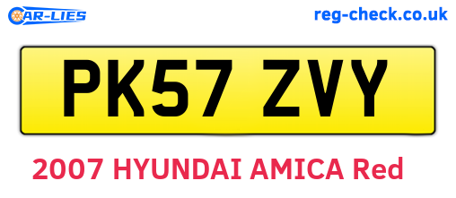 PK57ZVY are the vehicle registration plates.