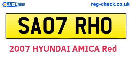 SA07RHO are the vehicle registration plates.