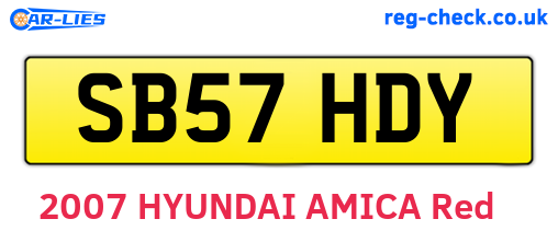 SB57HDY are the vehicle registration plates.