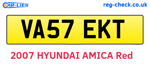 VA57EKT are the vehicle registration plates.