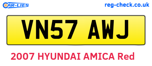 VN57AWJ are the vehicle registration plates.