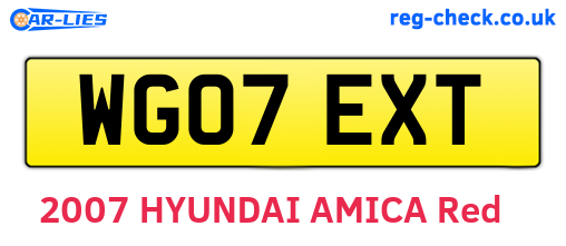 WG07EXT are the vehicle registration plates.