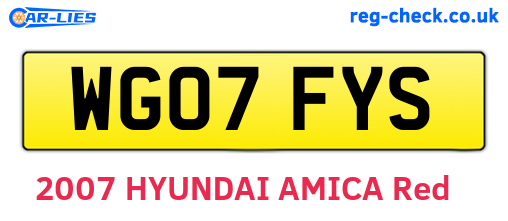 WG07FYS are the vehicle registration plates.