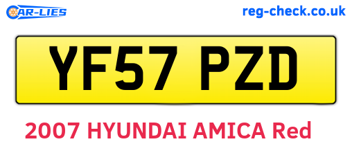 YF57PZD are the vehicle registration plates.
