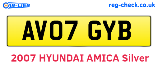 AV07GYB are the vehicle registration plates.