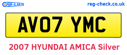 AV07YMC are the vehicle registration plates.