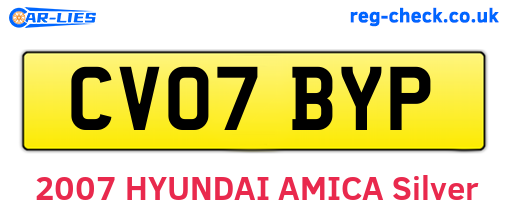 CV07BYP are the vehicle registration plates.