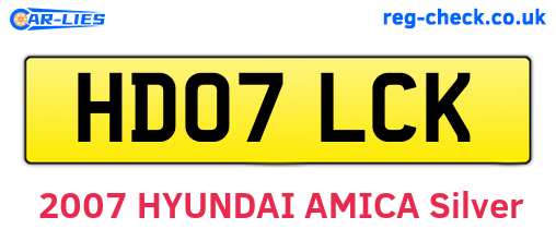 HD07LCK are the vehicle registration plates.