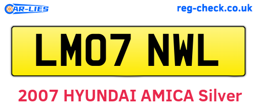 LM07NWL are the vehicle registration plates.