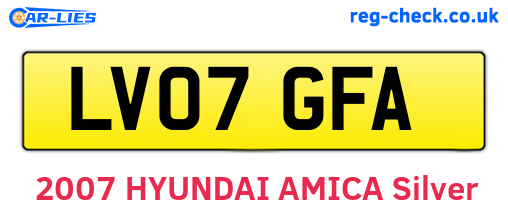 LV07GFA are the vehicle registration plates.