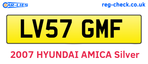 LV57GMF are the vehicle registration plates.