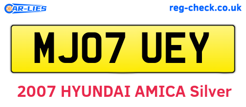MJ07UEY are the vehicle registration plates.