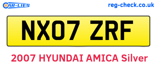 NX07ZRF are the vehicle registration plates.