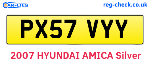 PX57VYY are the vehicle registration plates.