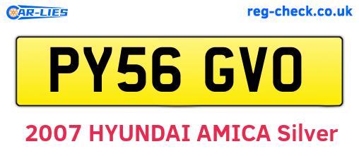PY56GVO are the vehicle registration plates.