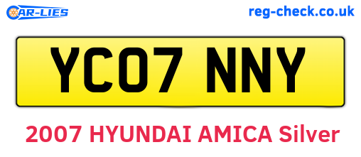 YC07NNY are the vehicle registration plates.