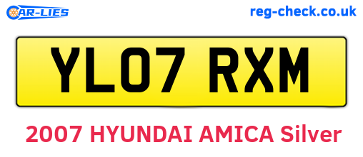 YL07RXM are the vehicle registration plates.