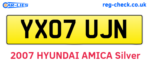 YX07UJN are the vehicle registration plates.