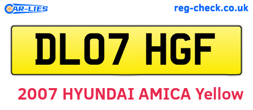 DL07HGF are the vehicle registration plates.