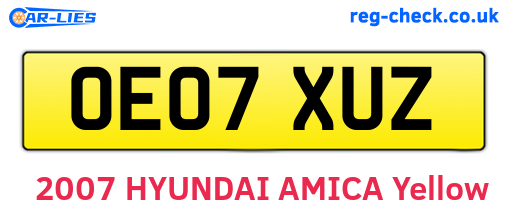 OE07XUZ are the vehicle registration plates.