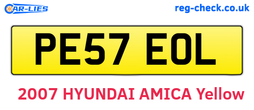 PE57EOL are the vehicle registration plates.