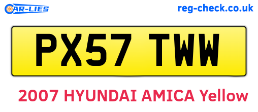 PX57TWW are the vehicle registration plates.