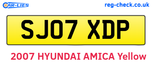 SJ07XDP are the vehicle registration plates.
