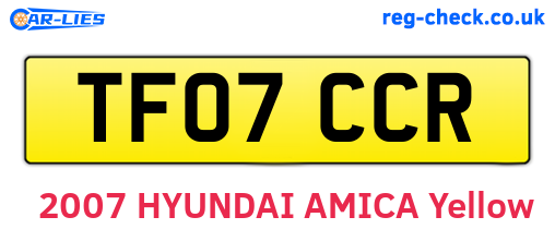 TF07CCR are the vehicle registration plates.