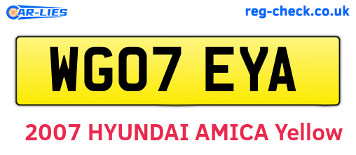 WG07EYA are the vehicle registration plates.