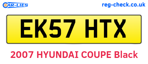 EK57HTX are the vehicle registration plates.
