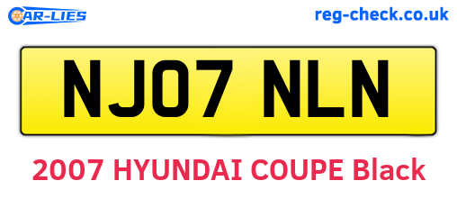NJ07NLN are the vehicle registration plates.