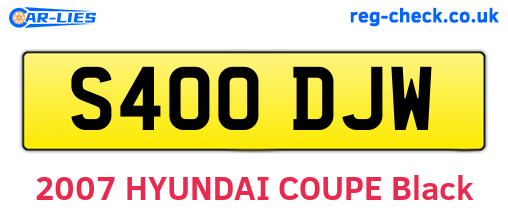 S400DJW are the vehicle registration plates.