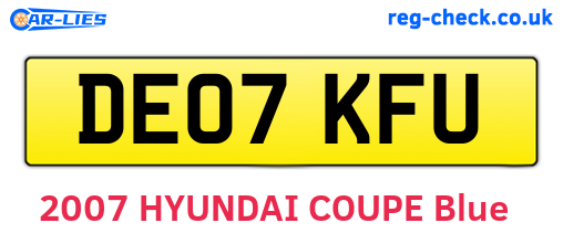 DE07KFU are the vehicle registration plates.