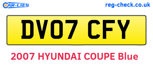 DV07CFY are the vehicle registration plates.