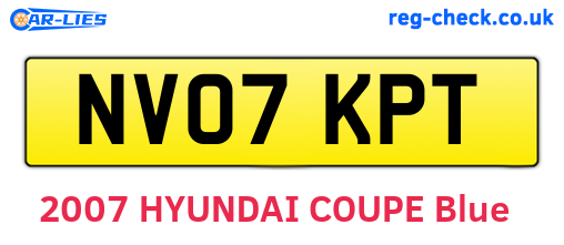 NV07KPT are the vehicle registration plates.