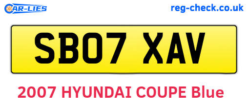 SB07XAV are the vehicle registration plates.