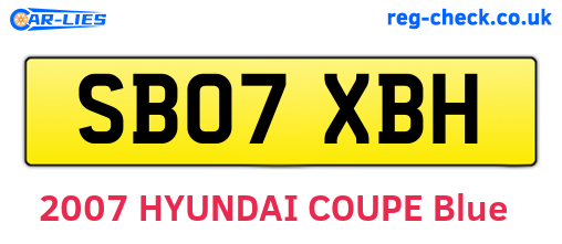 SB07XBH are the vehicle registration plates.