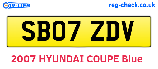 SB07ZDV are the vehicle registration plates.